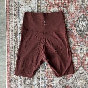 Nike Maroon High-Waisted Biker Shorts
